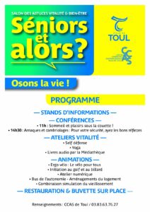 Lire la suite à propos de l’article Programme salon des seniors Toul