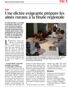Lire la suite à propos de l’article Dictée départementale à Eply